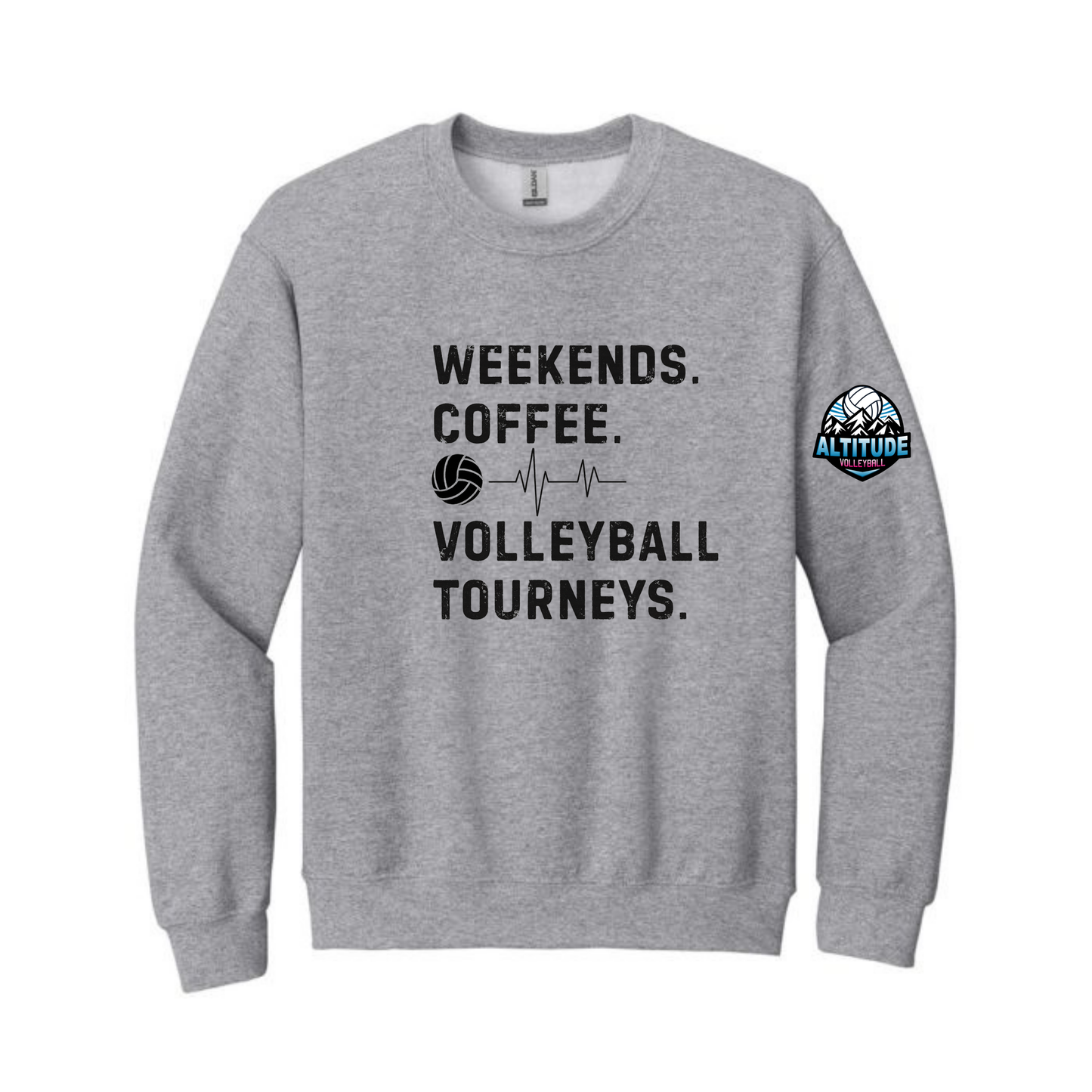 Altitude Adult Weekends, Coffee, Tourneys Crewneck Sweatshirt - Grey