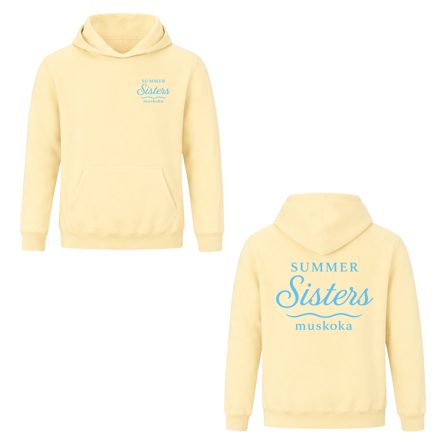 Summer Sisters Muskoka Dual Logo Hooded Sweatshirt - Butter Yellow
