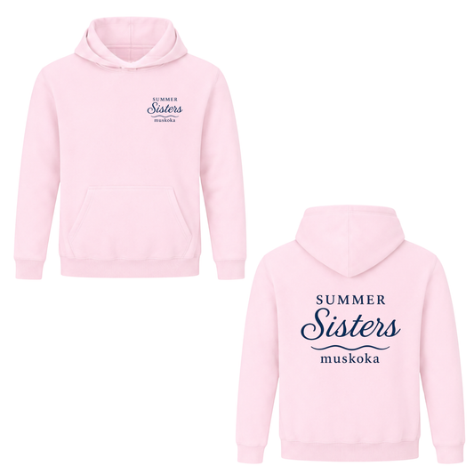 Summer Sisters Muskoka Dual Logo Hooded Sweatshirt - Soft Pink