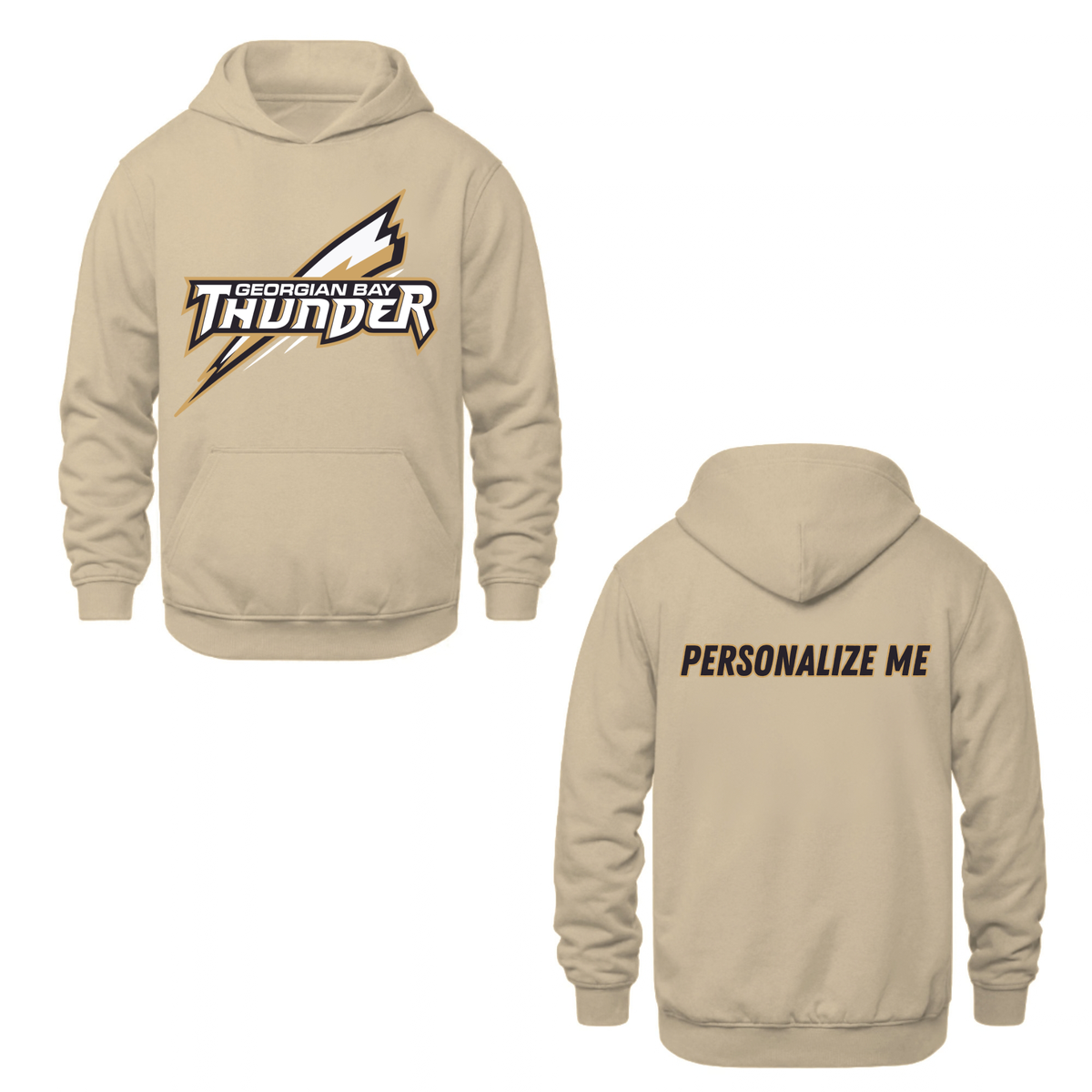 Georgian Bay Thunder Oversize Logo Hooded Sweatshirt - Sand / Optional Personalization