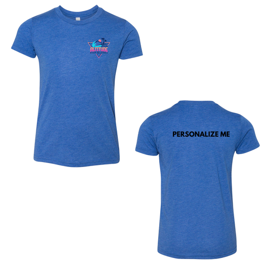 Personalized Altitude Beach Volleyball Mini Logo Tee - True Royal Triblend (Youth / Adult)