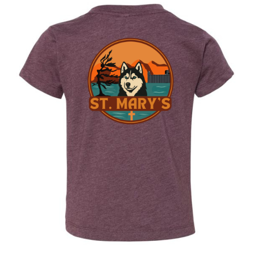 House Red St. Mary's Dual Logo Tee - Heather-Maroon