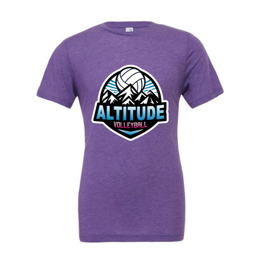 Personalized Altitude Volleyball Oversize Logo Tee - Purple Triblend