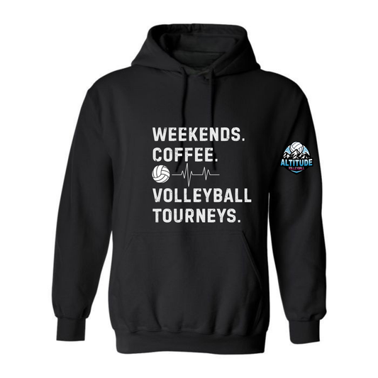 Altitude Adult Weekends, Coffee, Tourneys Hooded Sweatshirt - Black