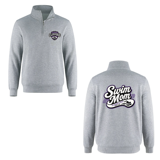 Collingwood Clippers Quarter-Zip Swim Mom Sweatshirt - Grey