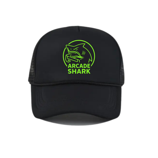 Arcade Shark Logo Snapback Hat - Black / Black