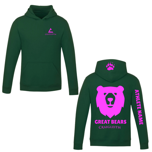 Craigleith Great Bears Hooded Sweatshirt - Hunter Green / Mini Logo