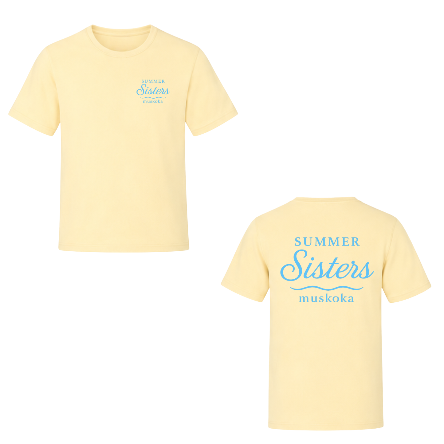 Summer Sisters Muskoka Dual Logo T-Shirt - Butter Yellow