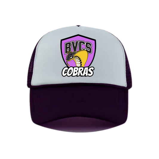 BVCS Neon Purple Cobra Snapback Hat - Black / White