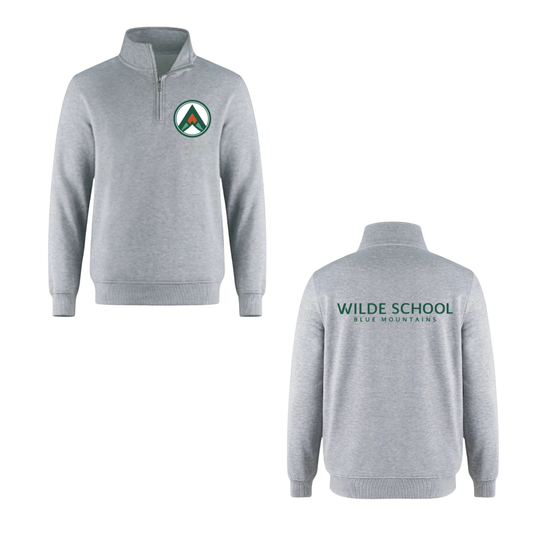 WILDE SCHOOL Quarter Zip Sweatshirt - Grey