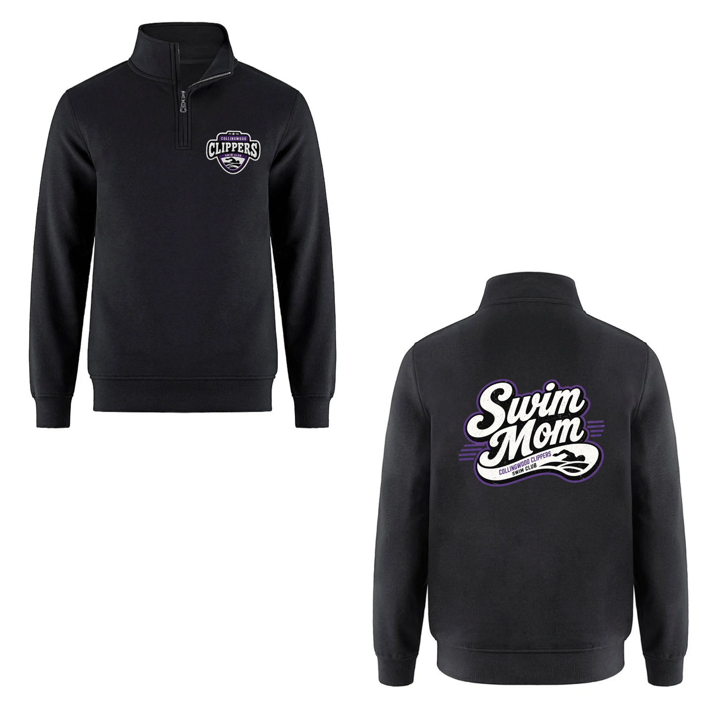 Collingwood Clippers Quarter-Zip Swim Mom Sweatshirt - Black