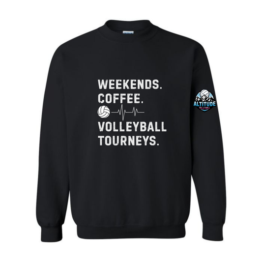 Altitude Adult Weekends, Coffee, Tourneys Crewneck Sweatshirt - Black