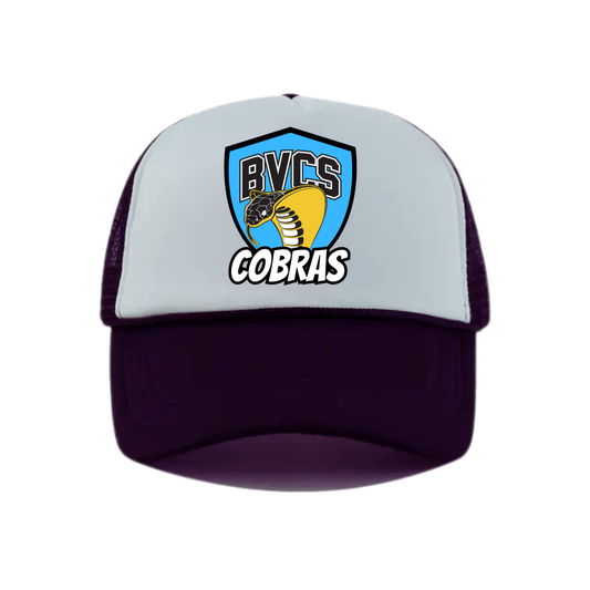 BVCS Neon Blue Cobra Snapback Hat - Black / White