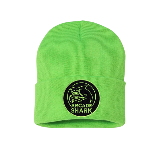 Arcade Shark Patch Knit Toque - Neon Green
