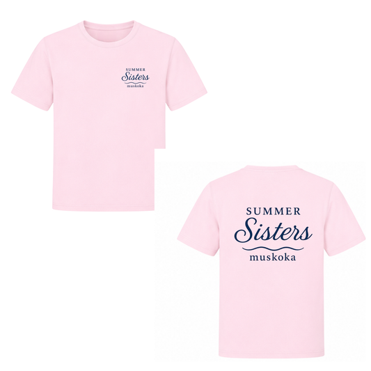 Summer Sisters Muskoka Dual Logo T-Shirt - Soft Pink