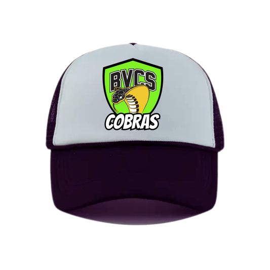 BVCS Neon Green Cobra Snapback Hat - Black / White
