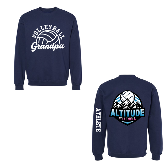Altitude Volleyball Grandpa Crewneck Sweatshirt - Navy