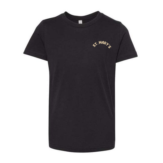 St. Mary's Ivory Script / Mini Sleeve Logo Tee - Black