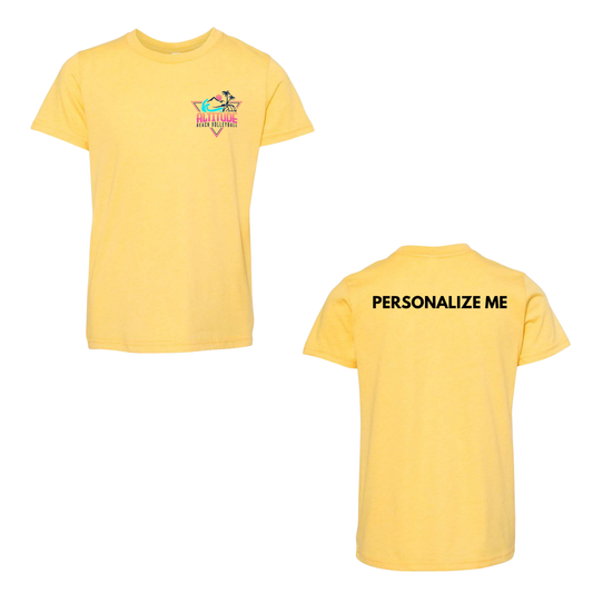 Personalized Altitude Beach Volleyball Mini Logo Tee - Heather Yellow Gold (Youth / Adult)