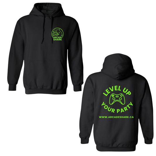 Arcade Shark Level Up Your Party Hooded Sweatshirt - Black