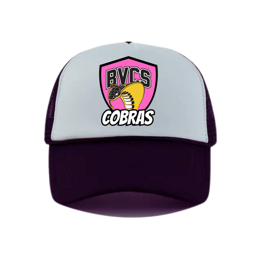 BVCS Neon Pink Cobra Snapback Hat - Black / White