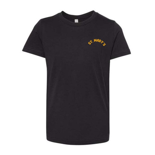 St. Mary's Gold Script / Mini Sleeve Logo Tee - Black