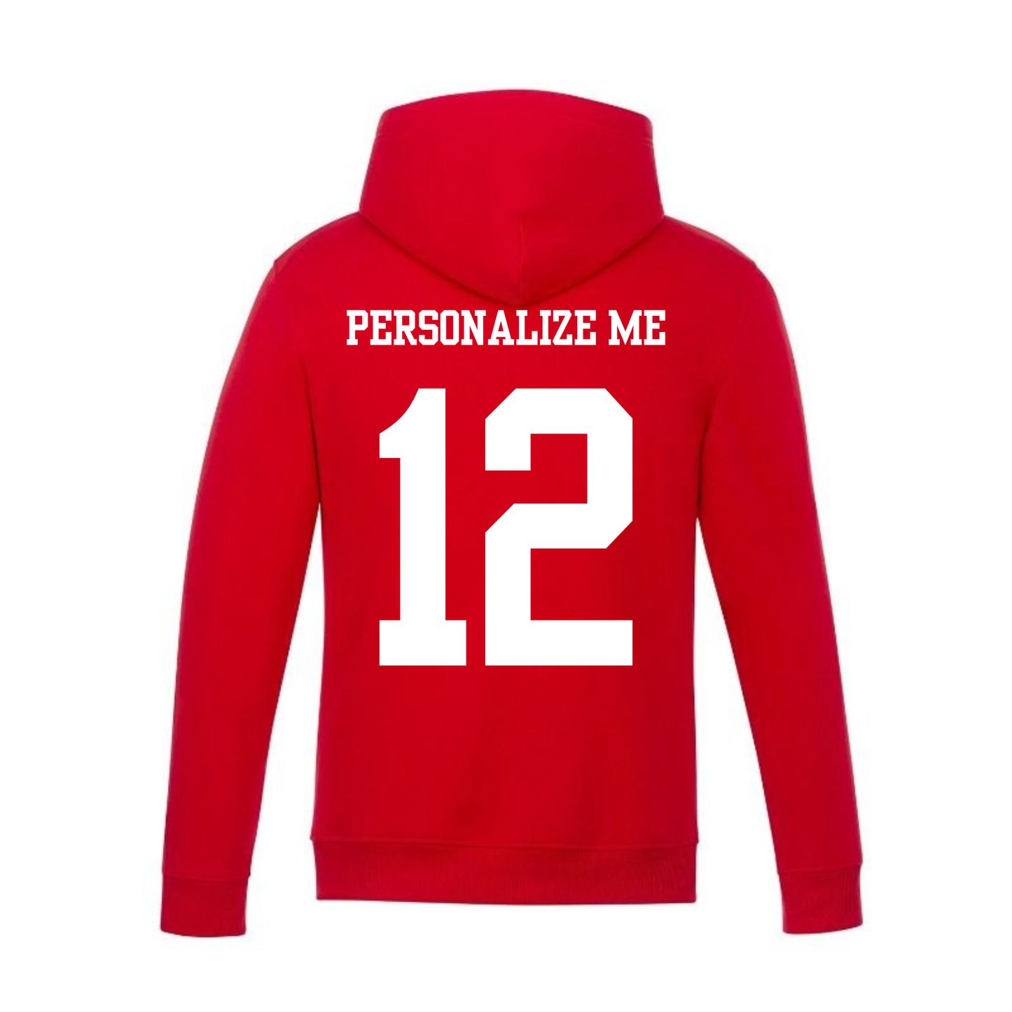 Annette Baseball Hooded Sweatshirt - Annette Script Logo /  Personalized - Red