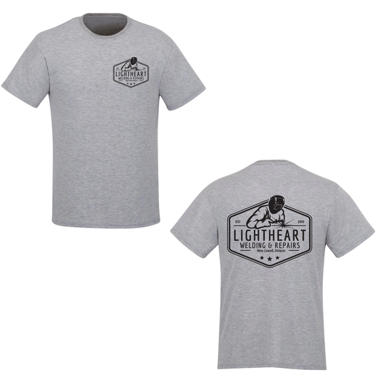 Lightheart Welding & Repairs Crewneck Tee - Athletic Grey