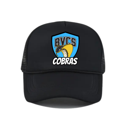 BVCS Neon Blue Cobra Snapback Hat - Black / Black