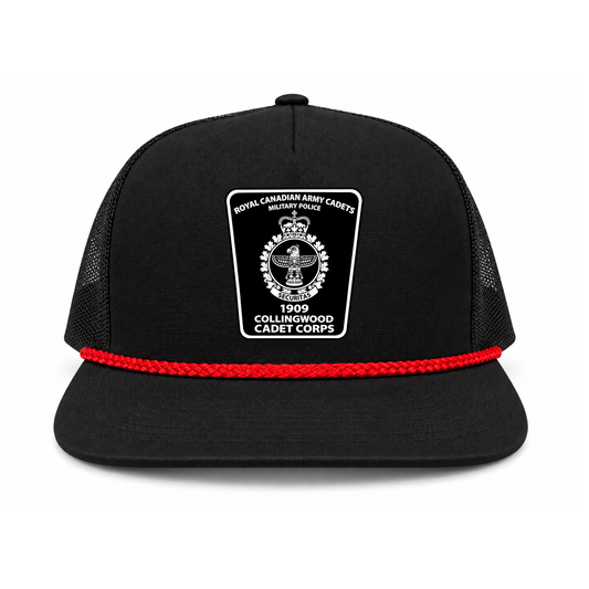 1909 Collingwood Cadet Corps Flat Brim Hat - Black / Red Rope