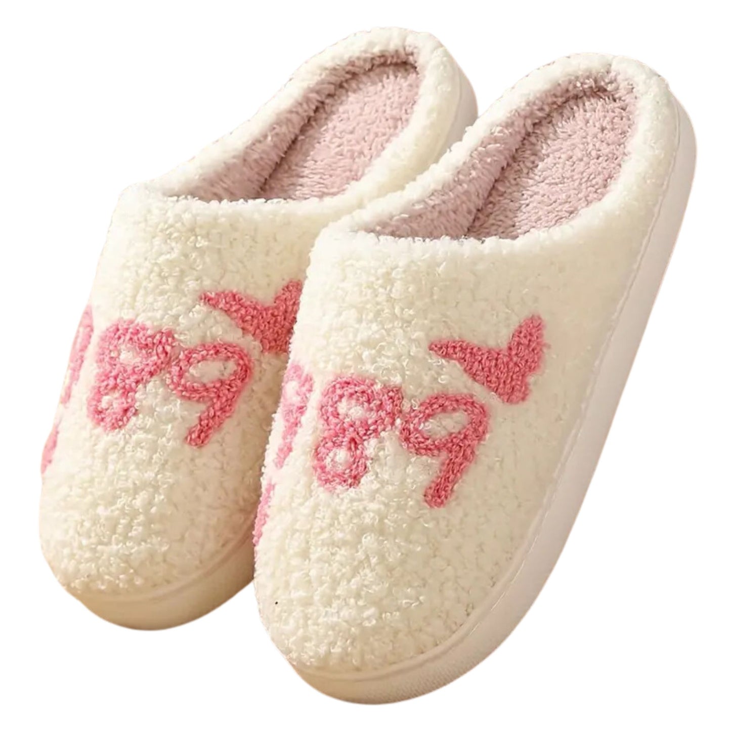 1989 Fuzzy Memory Foam Slippers - Pink