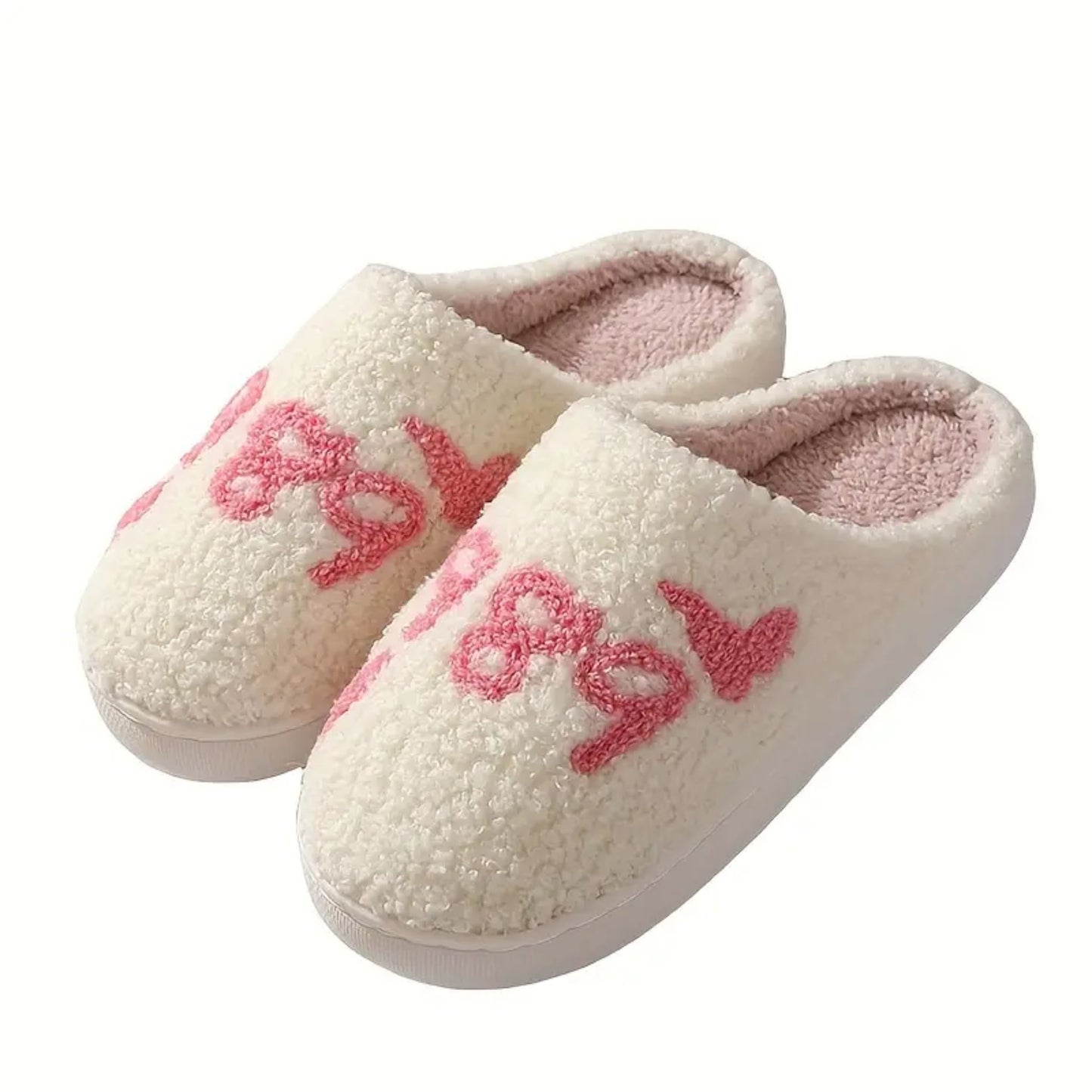 1989 Fuzzy Memory Foam Slippers - Pink