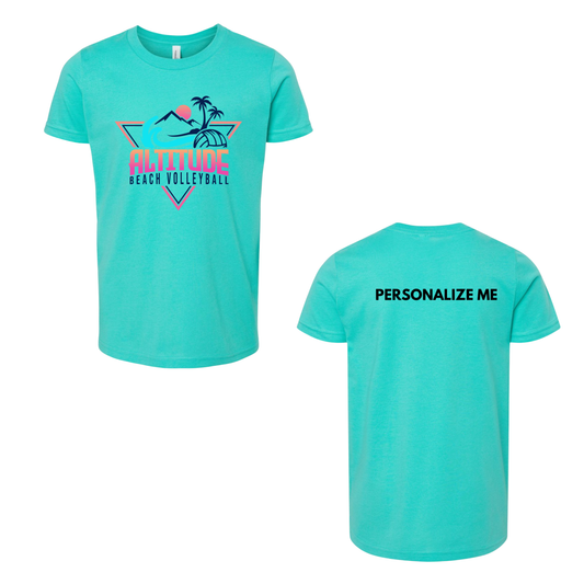 Personalized Altitude Beach Volleyball Oversize Logo Tee - Teal (Youth / Adult)