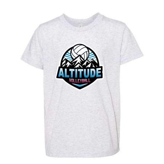 Personalized Altitude Volleyball Oversize Logo Tee - White Fleck Triblend
