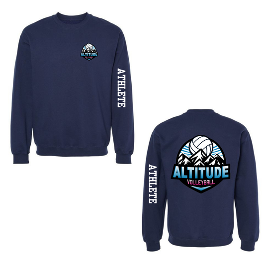 Altitude Personalized Volleyball Crewneck Sweatshirt - Navy (Youth & Adult)