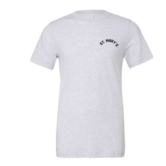 House Wind St. Mary's Black Script / Mini Sleeve Logo Tee - White Fleck