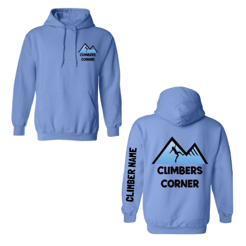 Climbers Corner Dual Logo Hooded Sweatshirt - Carolina Blue (Youth & Adult)