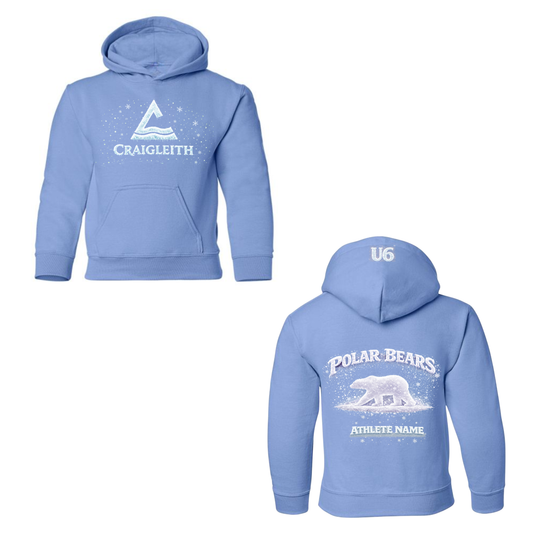 U6 Craigleith Polar Bear Hooded Large Logo Sweatshirt - Carolina Blue