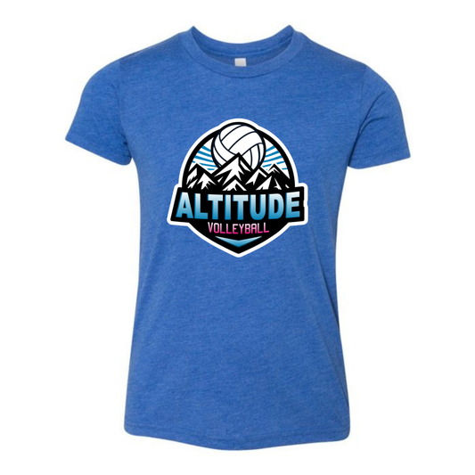 Personalized Altitude Volleyball Oversize Logo Tee - True Royal Triblend