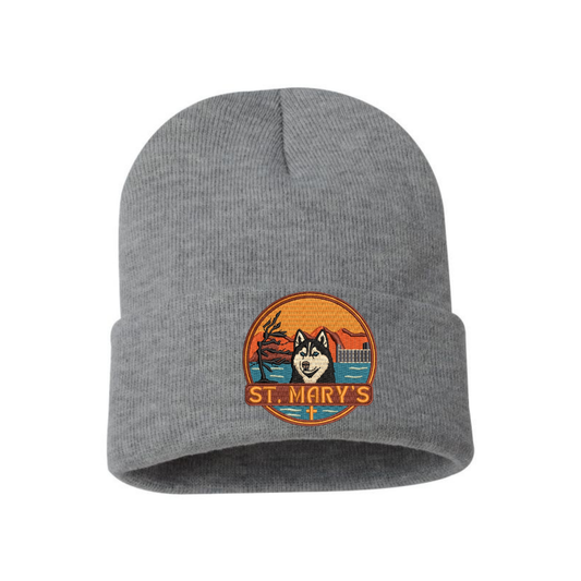 St. Mary's Patch Knit Toque - Dark Heather Grey