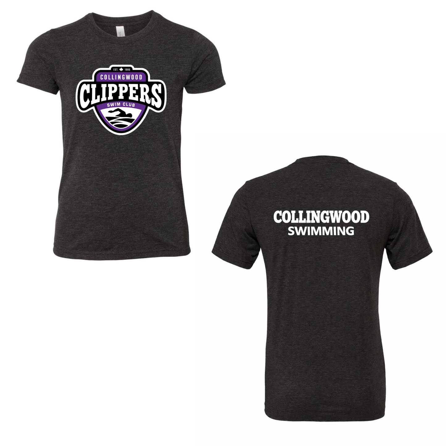 Collingwood Clippers Oversize Logo Short Sleeve Shirt - Charcoal Black Triblend