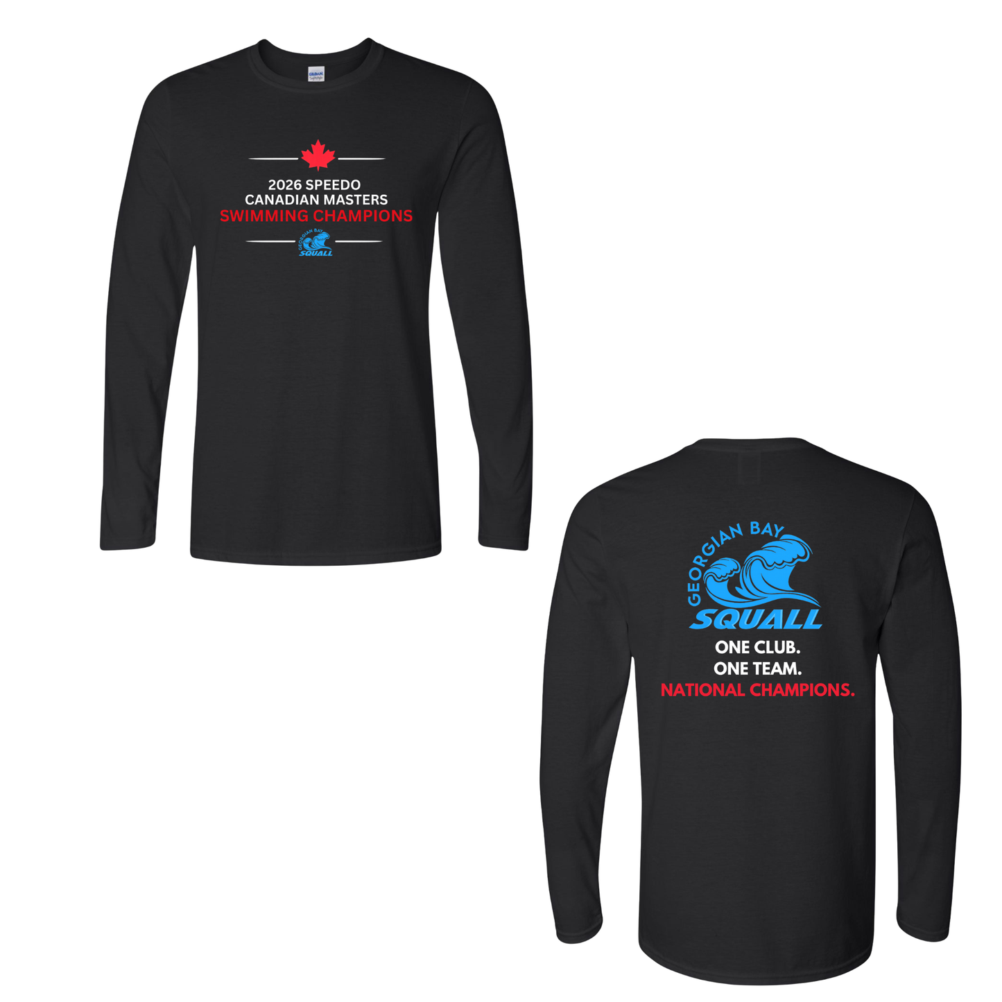 Georgian Bay Squall Long Sleeve 2026 National Champions Long Sleeve Shirt - Black
