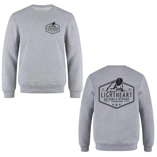 Lightheart Welding & Repairs Crewneck Sweatshirt - Athletic Grey