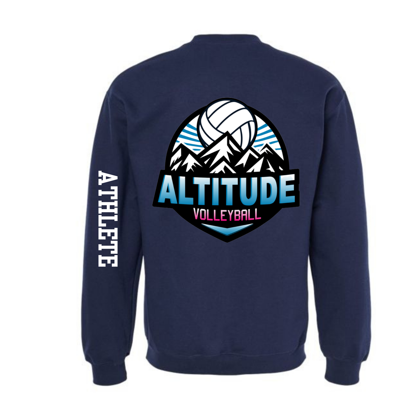 Altitude Personalized Volleyball Crewneck Sweatshirt - Navy (Youth & Adult)