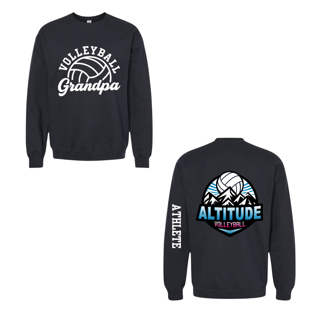 Altitude Volleyball Grandpa Crewneck Sweatshirt - Black