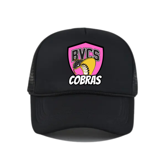 BVCS Neon Pink Cobra Snapback Hat - Black / Black