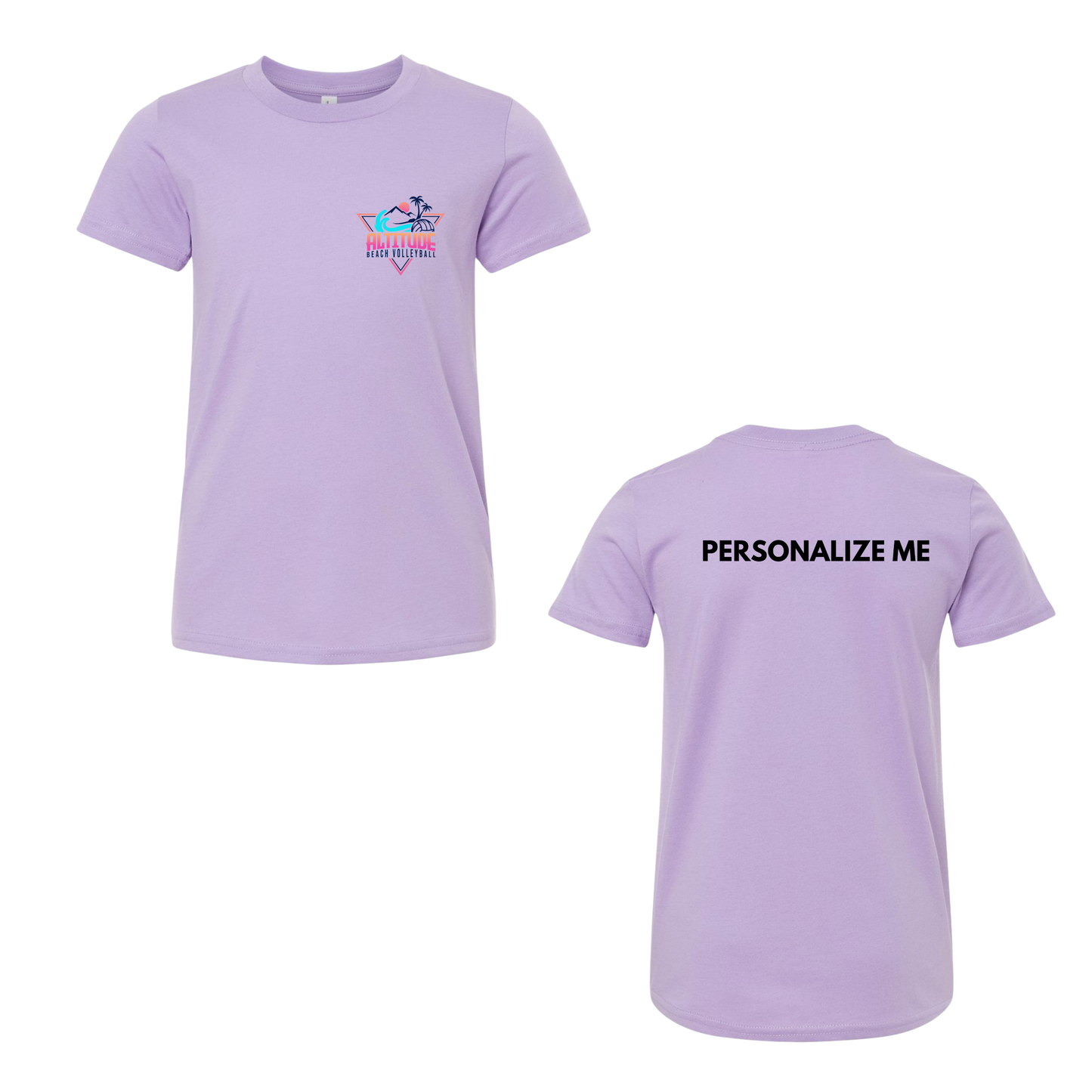 Personalized Altitude Beach Volleyball Mini Logo Tee - Dark Lavender (Youth / Adult)