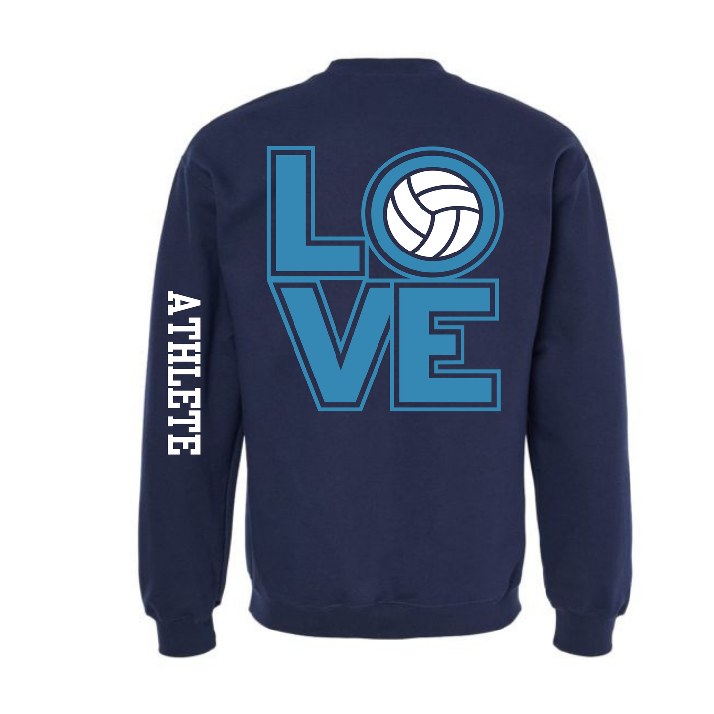 Altitude Personalized Volleyball LOVE Crewneck Sweatshirt - Navy (Youth & Adult)