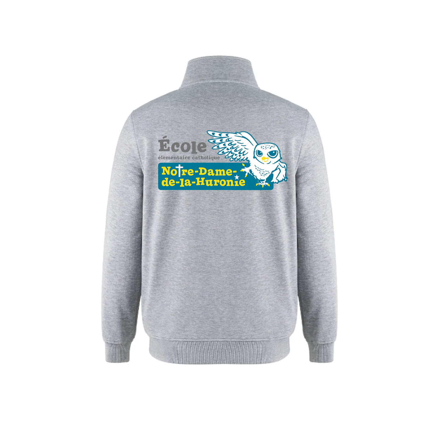 Notre-Dame-de-la-Huronie Quarter Zip Sweatshirt - Dual Logo /  Grey