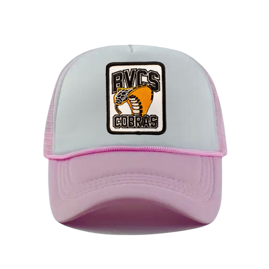 BVCS Cobras Patch Snapback Hat - Ballet Pink / White